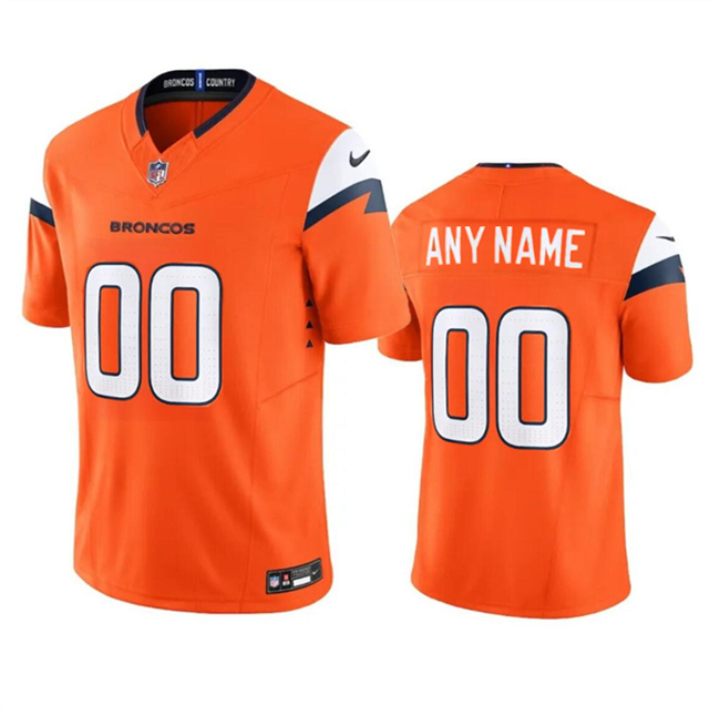 Men's Denver Broncos Customized Orange 2024 F.U.S.E. Vapor Limited Football Stitched Jersey